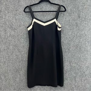 Petite Sophisticate Dress Sleeveless Black White Career Size 8